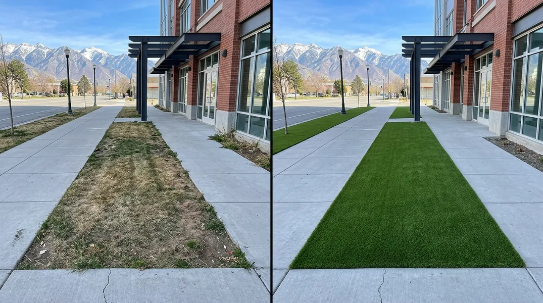 Result artificial grass installation in Salt Lake City - Salt Lake City Turf Installation
